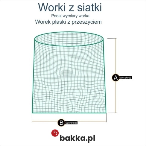 Worki siatkowe zielone, niebieskie i czarne o oczkach 45 mm, szyte na indywidualne zamówienie