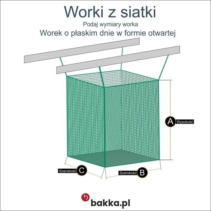 Worek na przedmioty // Worek magazynowy z siatki o małych oczkach dostępny w różnych kolorach