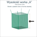 Worek na przedmioty - worek z mocnej zielonej siatki o oczkach 8x8cm do zabezpieczenia i przechowywania produktów na wymiar // Bakka