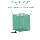 Bakka // Siatka ochronna z polipropylenu sprzedawana na wymiar w formie worka z obszyciem w szarym lub czarnym kolorze