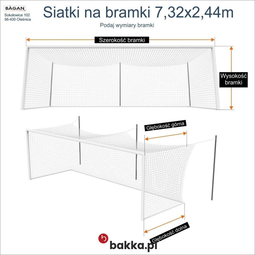 Siatki na bramki // Siatki na bramki sportowe z polipropylenu dostępne na wymiar w kolorze zielonym