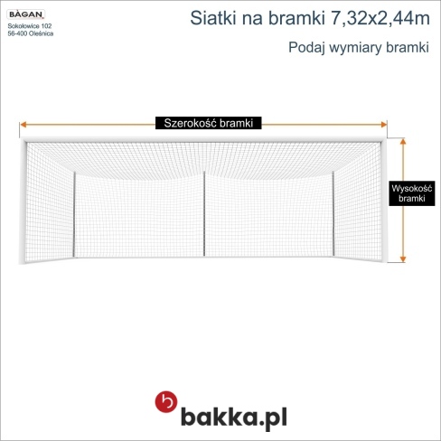 Sportowa siatka na bramki piłkarskie i do piłki ręcznej zielona 8x8 cm, wykonywana indywidualnie według podanych przez klienta wymiarów.