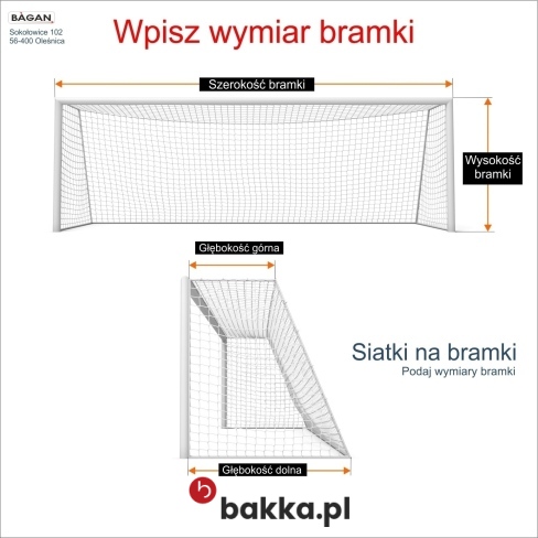 Siatka zabezpieczająca bramkę piłkarską zielona z oczkami 10x10 cm