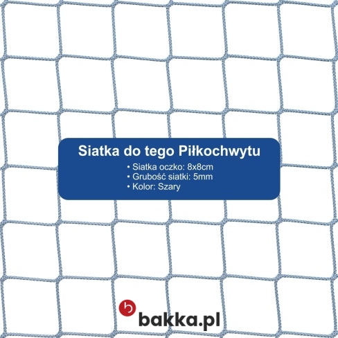 Piłkochwyty o wysokości 4 metrów dostępne są w różnych rozmiarach, które dopasowujemy do potrzeb klienta, z siatką o oczku 8x8 cm.