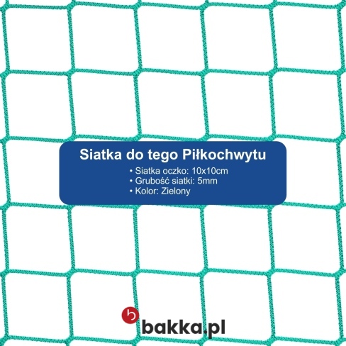 Zielona i czarna siatka elastyczna z polipropylenu o oczkach 10x10 cm sprzedawana na wymiar
