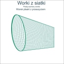 Worki na przedmioty do przechowywania, magazynowania i pakowania w siatce o małych oczkach z polipropylenu w kolorze szarym lub czarnym dostępne w wybranym przez klienta rozmiarze. // Worek na przedmioty