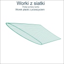 Worek na przedmioty - siatkowy produkt zielony i szary do zabezpieczenia, przechowywania oraz magazynowania z oczkiem 8x8 cm // Bakka