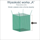 Worek kwadratowy z siatki plecionej zielonej i szarej o oczkach 8x8 cm na wymiar // Bakka