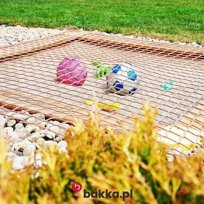  Bakka - Siatki na piaskownice z polipropylenu o oczkach 6x6 cm, sprzedawane na wymiar, wykonane jako elastyczna siatka pleciona z tworzywa do ochrony 
