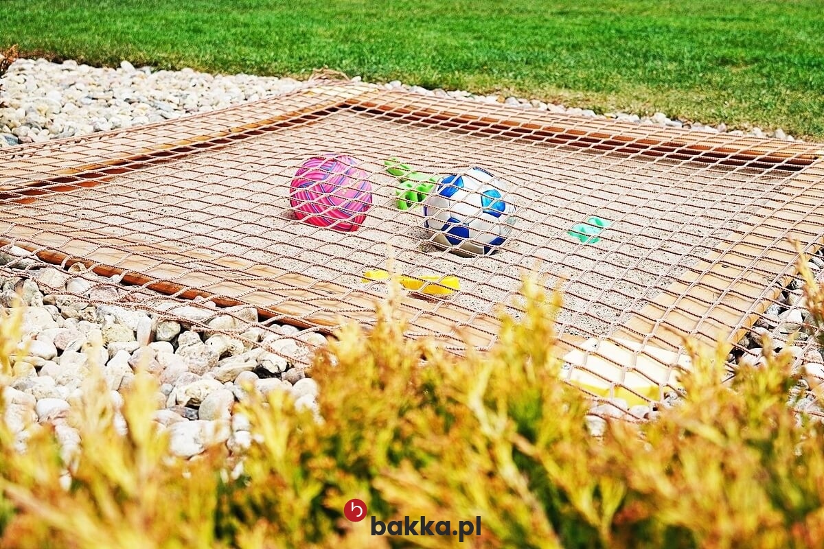  Bakka - Siatki na piaskownice z polipropylenu o oczkach 6x6 cm, sprzedawane na wymiar, wykonane jako elastyczna siatka pleciona z tworzywa do ochrony 