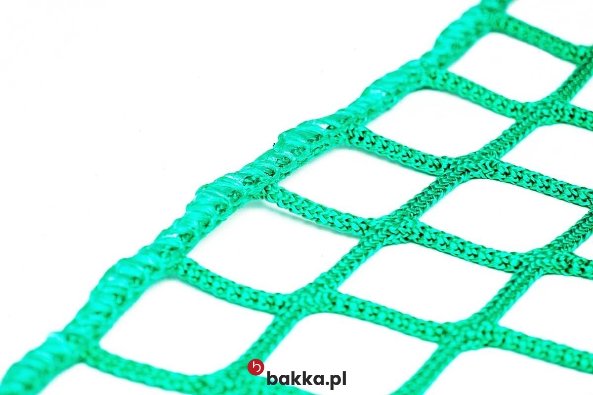   Bakka - Beżowa siatka ochronna z polipropylenu na wymiar, pleciona z oczkami 5x5 cm i grubością 2 mm, elastyczna i tekstylna do zabezpieczeń. 